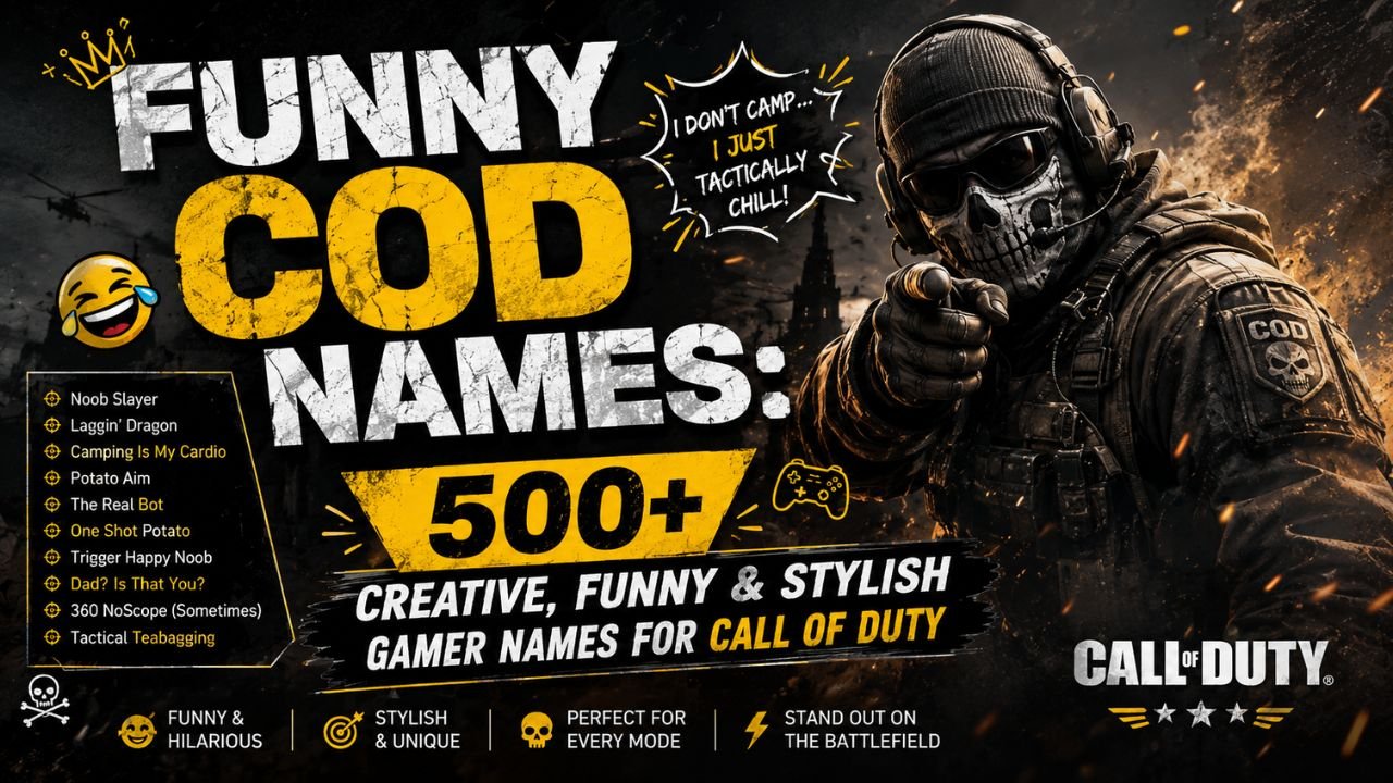 Funny COD Names: 500+ Creative, Funny & Stylish Gamer Names for Call of Duty