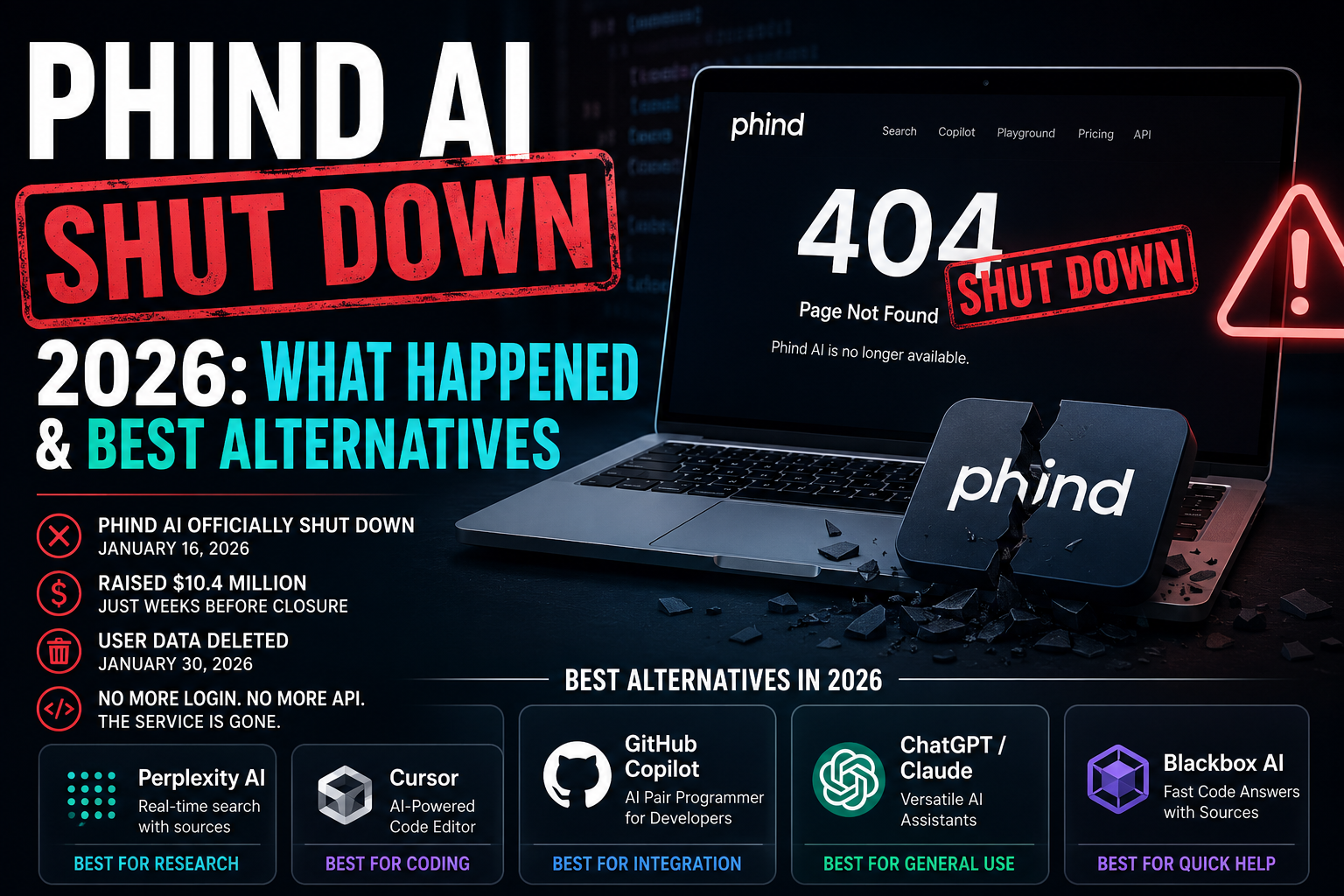 Phind AI Shut Down 2026: What Happened & Best Alternatives