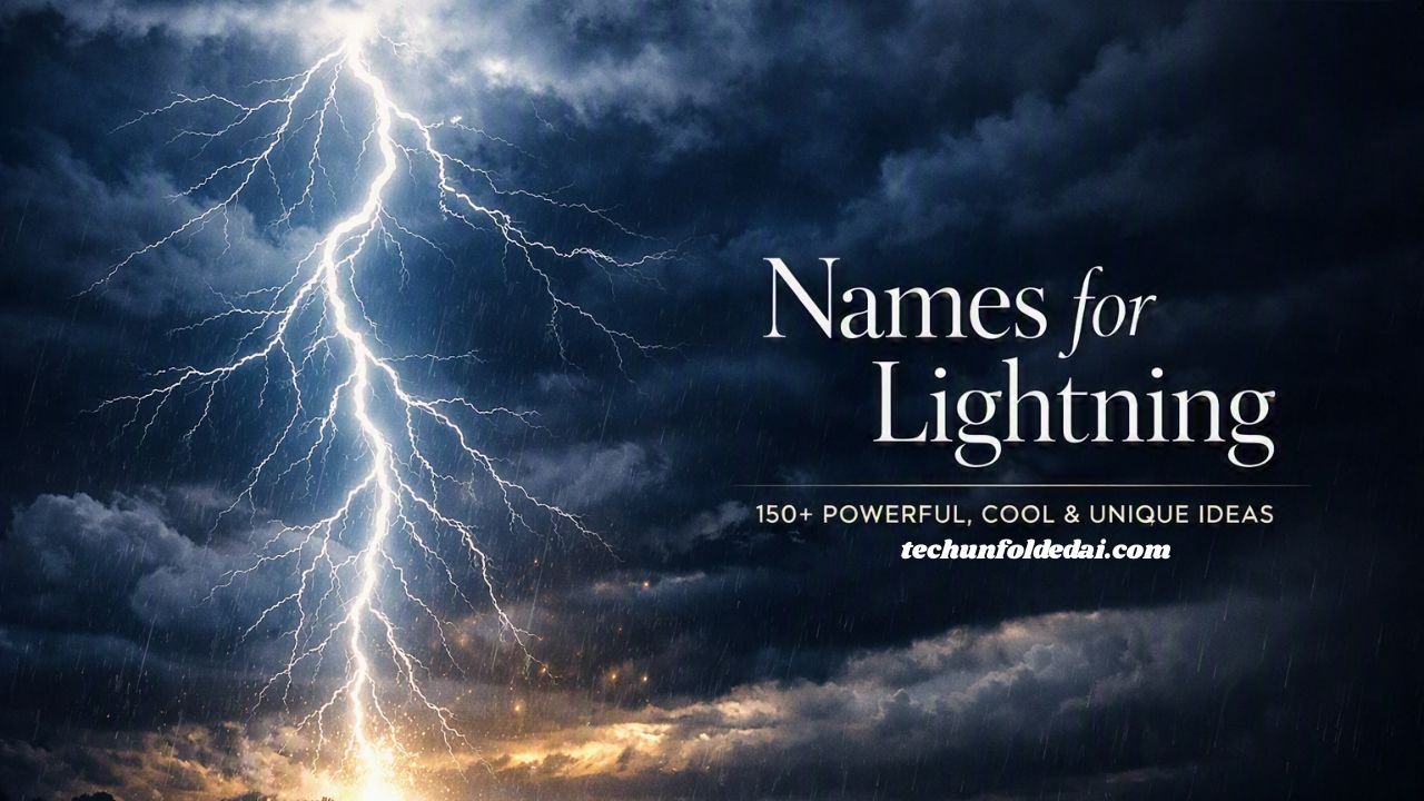 Creative names for lightning with storm and electric bolt theme